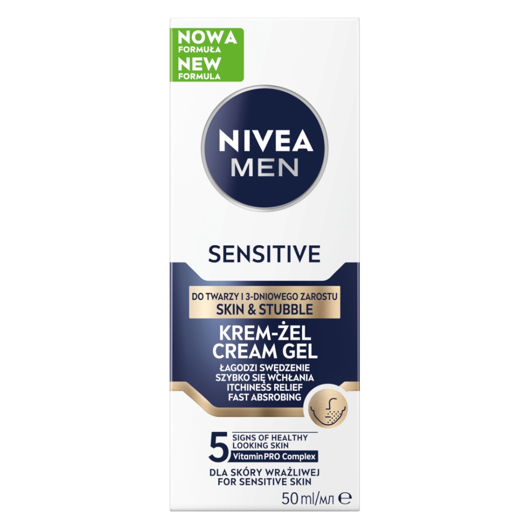 NIVEA MEN SENSITIVE KRÉMOVÝ GÉL NA TVÁR A 3-DŇOVÚ BRADU